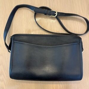 Vintage (late 80s-early 90s) black Coach leather bag, made in USA